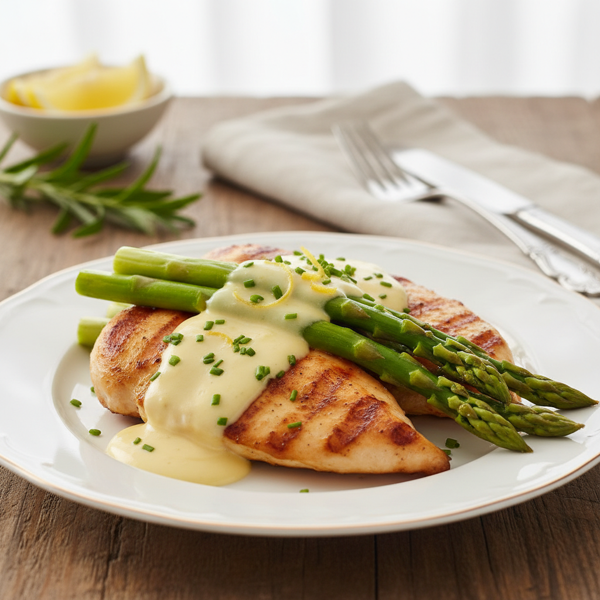 Elegant Asparagus Chicken with Creamy Hollandaise recipe