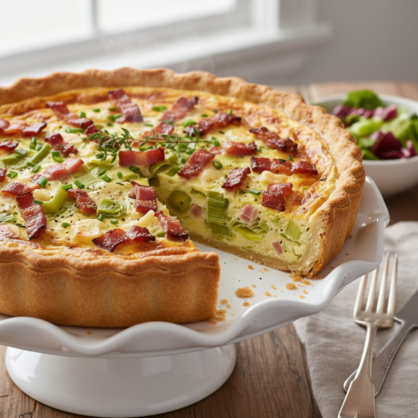 Elegant Bacon & Leek Quiche recipe