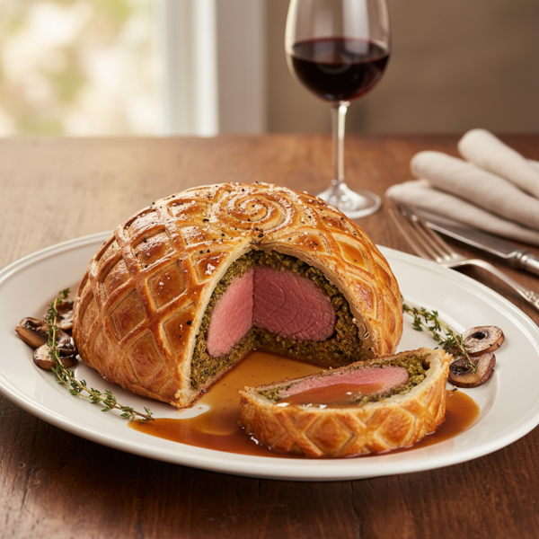 Elegant Beef Wellington with Madeira Sauce recipe