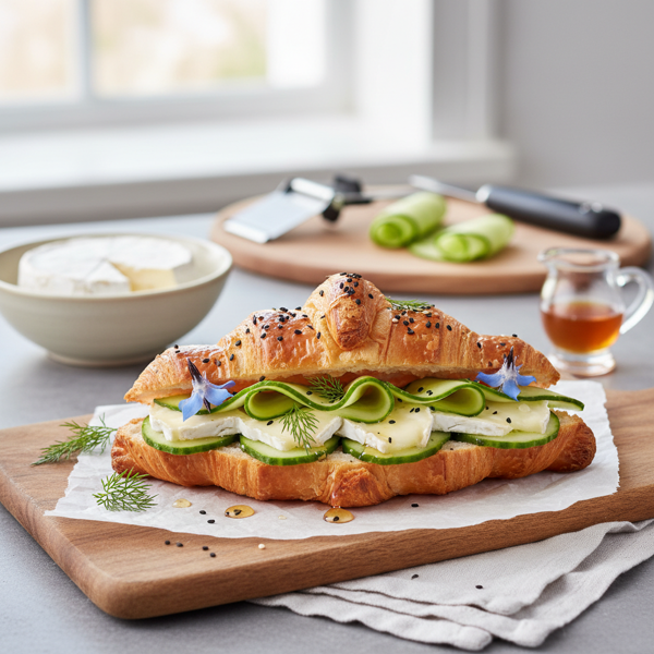 Elegant Brie and Cucumber Croissant Delight recipe