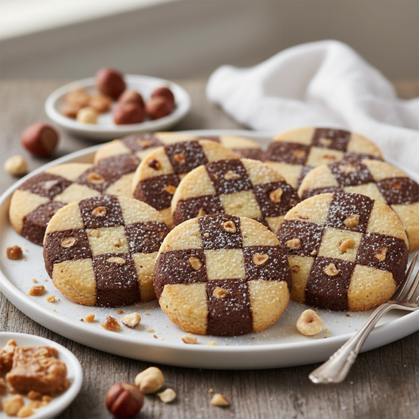Elegant Checkerboard Hazelnut Cookies recipe