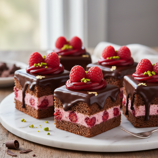 Elegant Chocolate Raspberry Petit Fours recipe