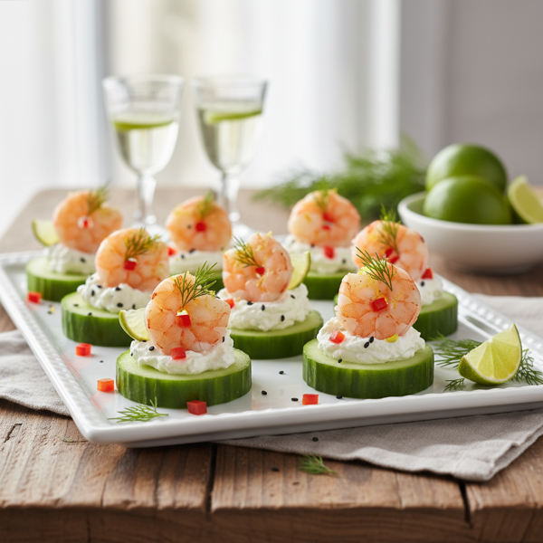 Elegant Cucumber Shrimp Canapés recipe