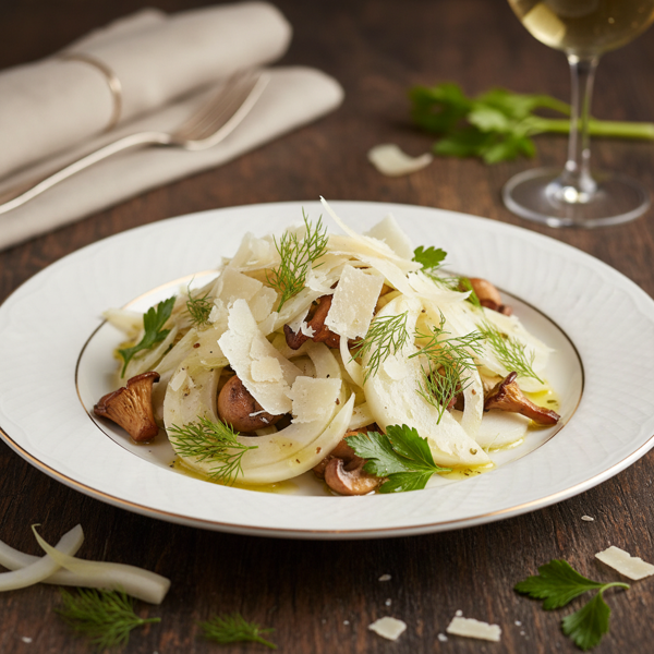 Elegant Fennel and Mushroom Salad with Parmesan Shavings recipe