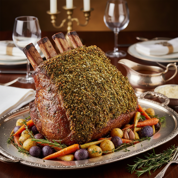 Elegant Herb-Crusted Standing Prime Rib Roast recipe