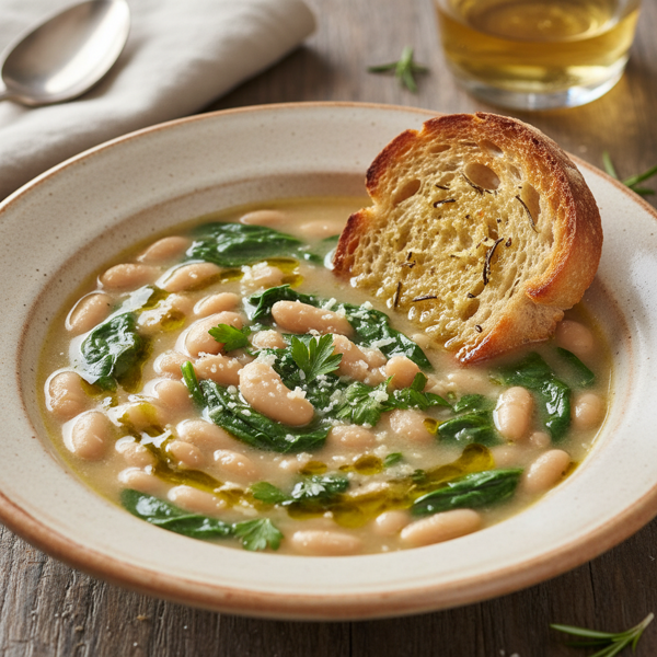 Elegant Italian White Bean and Spinach Soup recipe