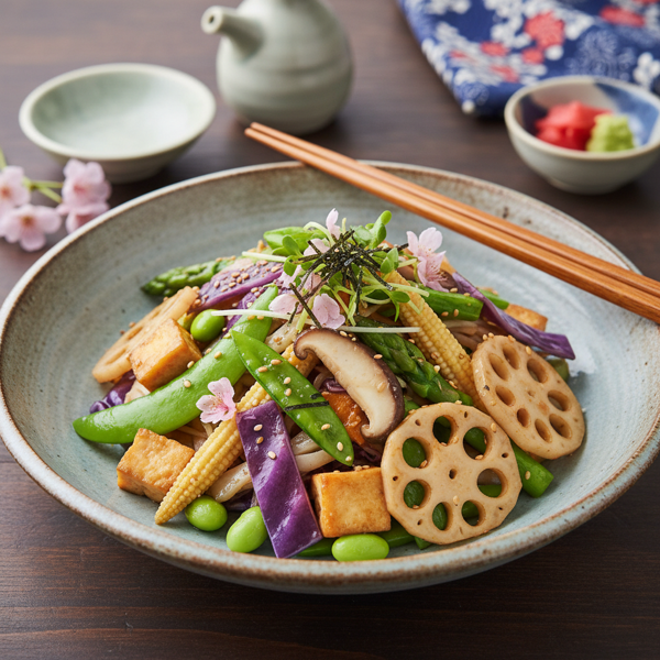 Elegant Japanese Seasonal Vegetable Stir-Fry recipe
