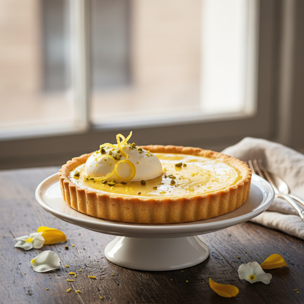 Elegant Lemon Tart with Crème Fraîche recipe