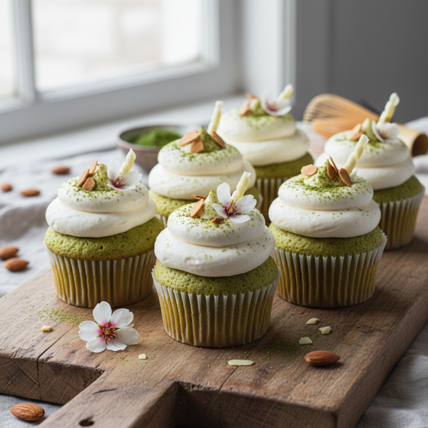 Elegant Matcha Almond Bliss Cupcakes recipe