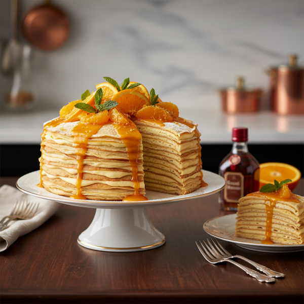 Elegant Orange Grand Marnier Crepe Cake recipe