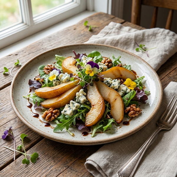 Elegant Pear and Blue Cheese Salad recipe