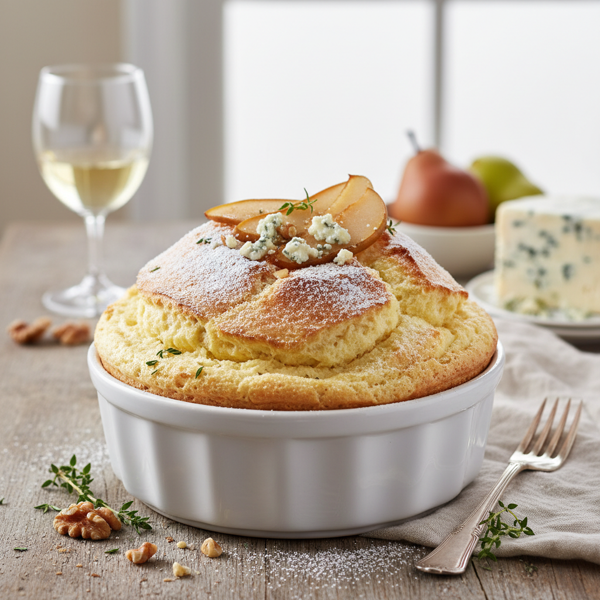 Elegant Pear and Blue Cheese Soufflé recipe