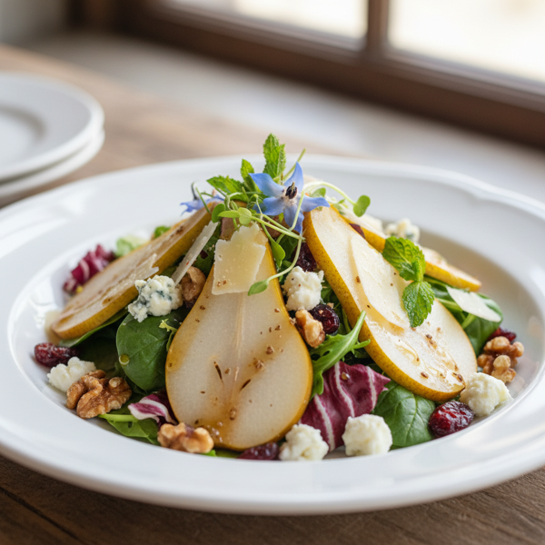 Elegant Pear and Cheese Salad recipe
