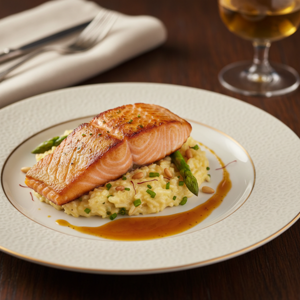 Elegant Saffron-Infused Seared Wild Salmon recipe