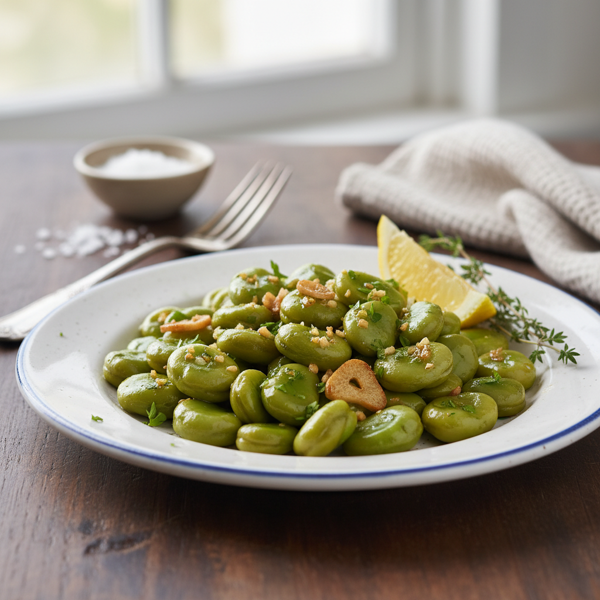 Elegant Sautéed Fava Beans with Garlic recipe