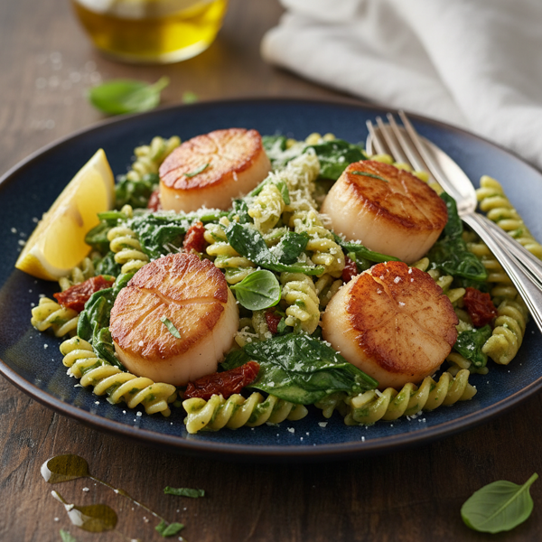Elegant Seared Scallop Pasta Florentine recipe