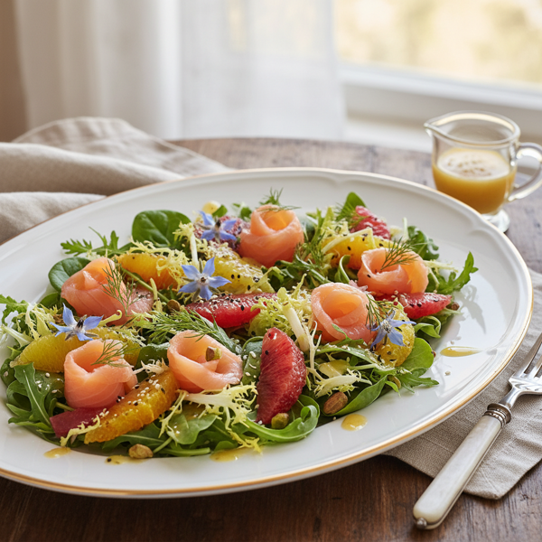 Elegant Smoked Salmon Salad with Citrus Dressing recipe