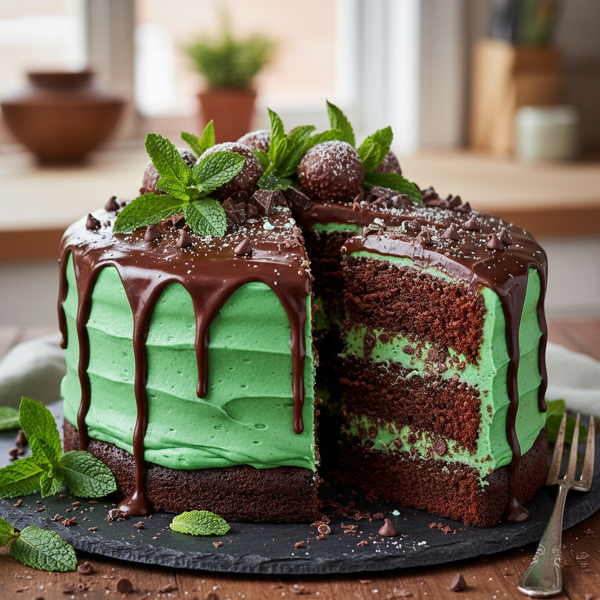 Emerald Mint Fudge Cake recipe