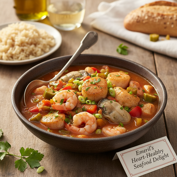 Emeril's Heart-Healthy Seafood Gumbo Delight recipe