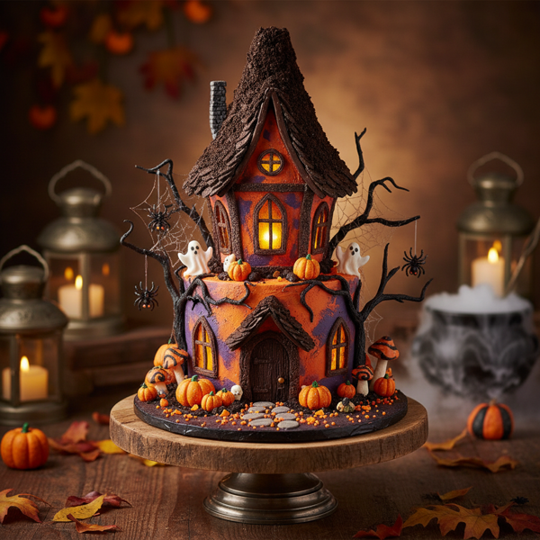Enchanting Halloween Cottage Cake recipe