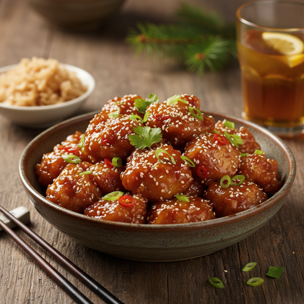 Evergreen's Sticky General Tso's Chicken Delight recipe