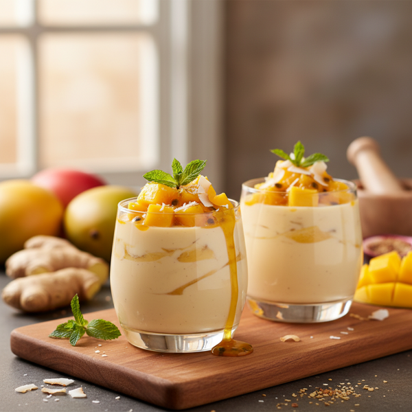 Exotic Ginger Mango Panna Cotta recipe