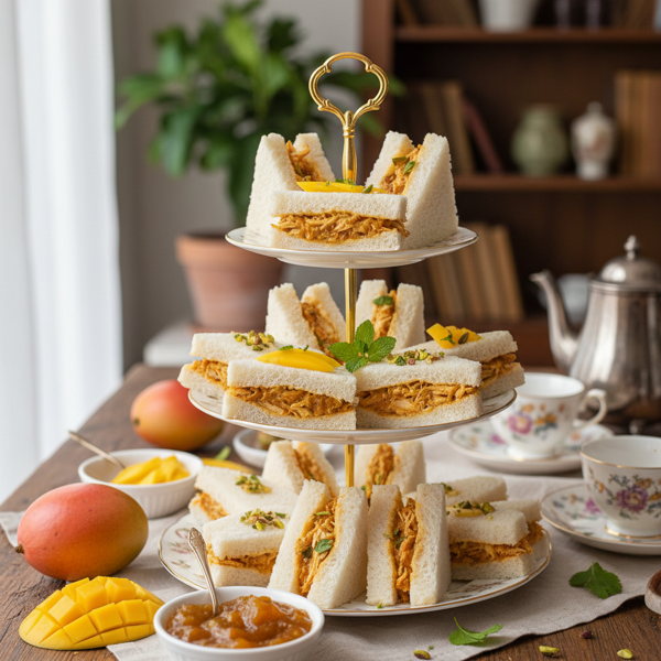 Exotic Mango Chutney Chicken Tea Sandwiches recipe