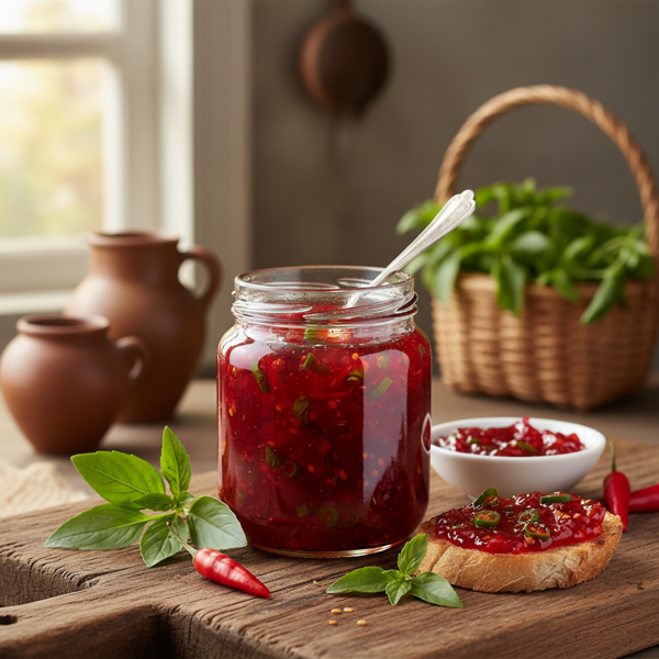 Exotic Thai Basil Pepper Jelly recipe