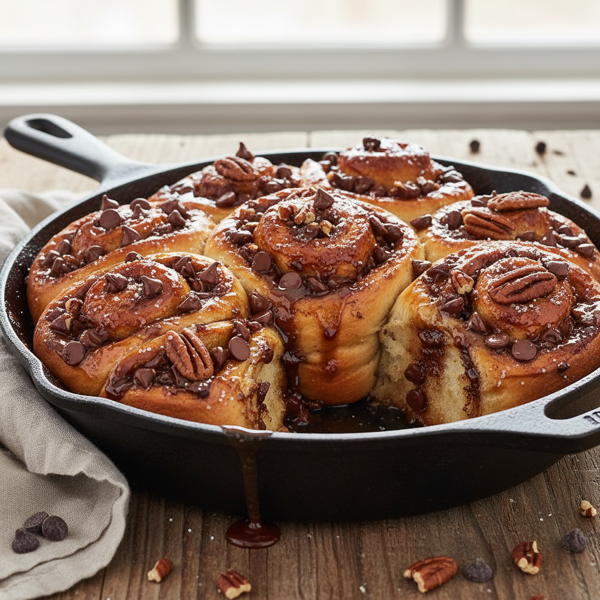 Express Chocolate Chip Pecan Sticky Buns recipe