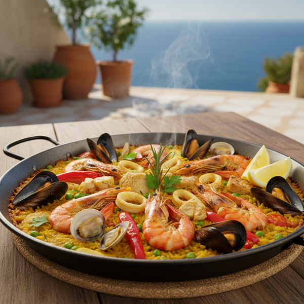 Exquisite Mediterranean Paella Del Mar recipe