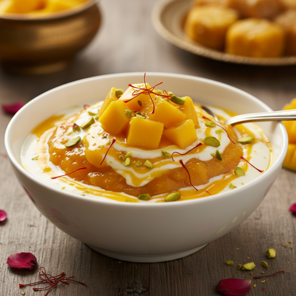 Exquisite Saffron Mango Delight recipe