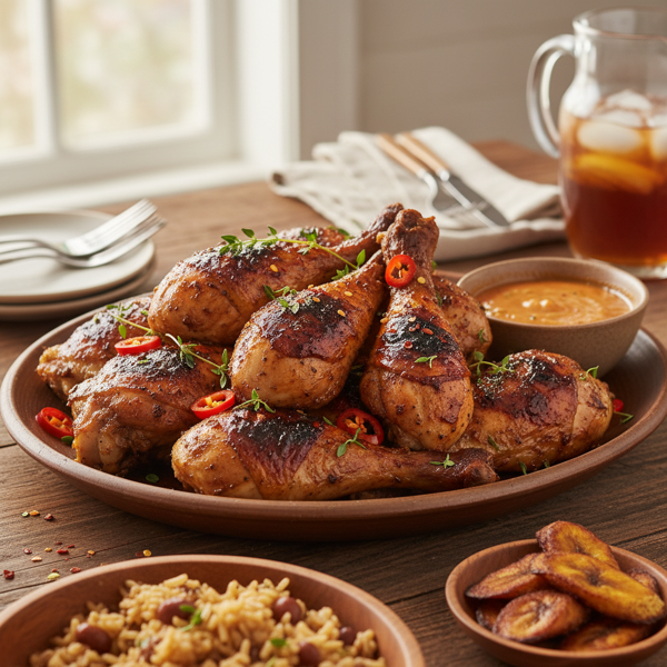Family-Style Jerk-Seasoned Chicken Legs recipe