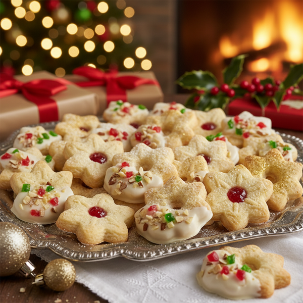 Festive Almond Christmas Spritz Cookies recipe