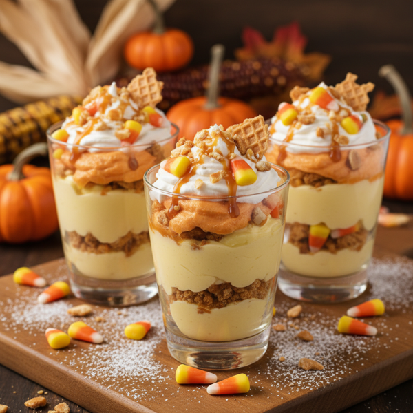 Festive Candy Corn Pudding Parfaits recipe
