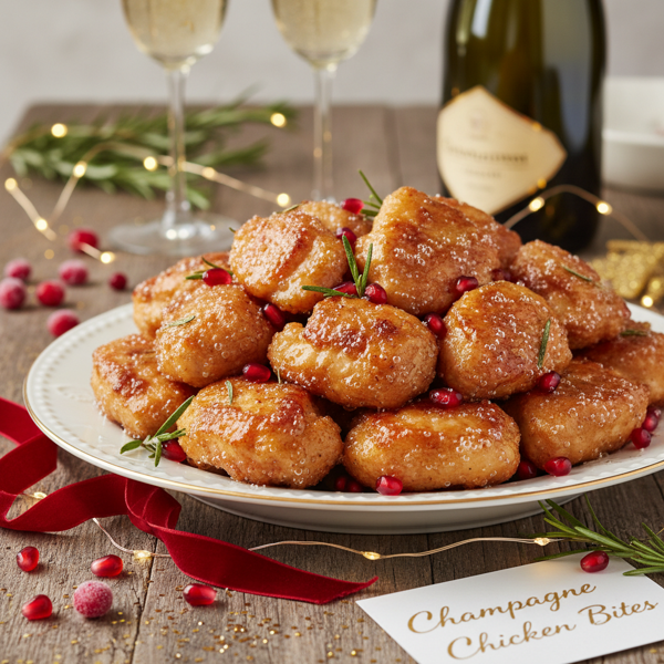 Festive Champagne Chicken Bites recipe