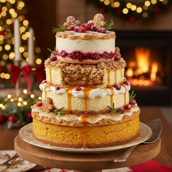 Festive Cherpumple Cheesecake Tower recipe