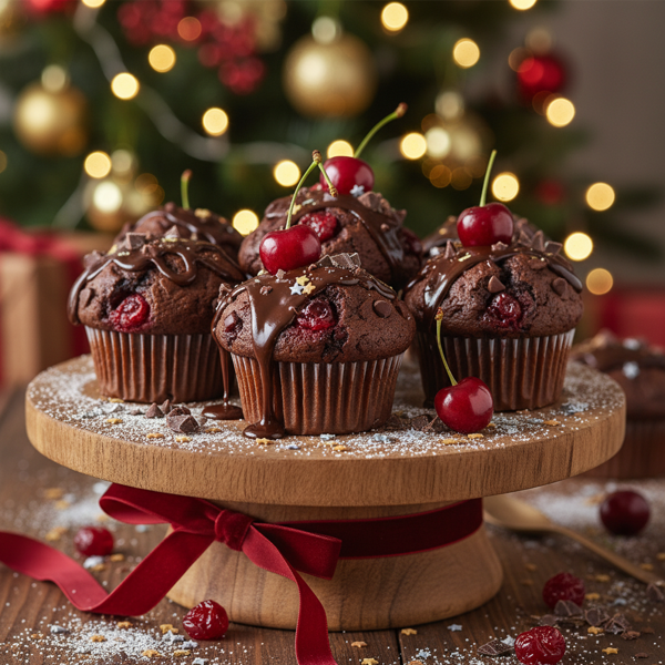Festive Cherry Chocolate Delight Muffins recipe