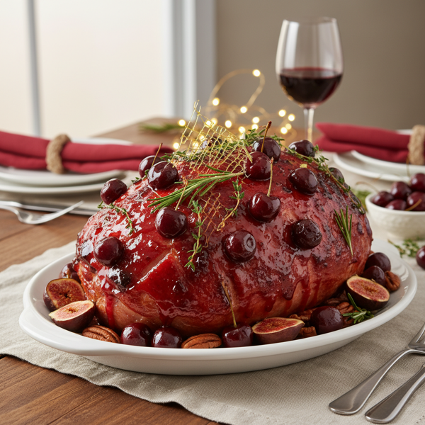 Festive Cherry Honey Ham Glaze recipe