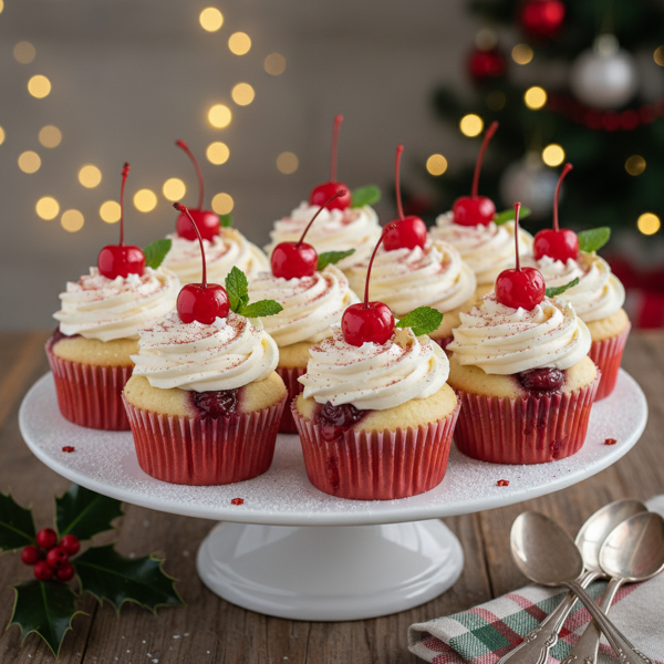 Festive Cherry Poke Cupcakes recipe