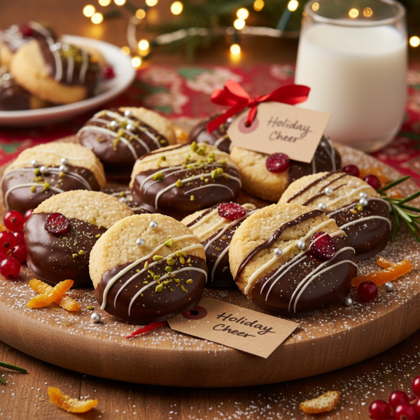 Festive Chocolate-Dipped Citrus Cookies recipe