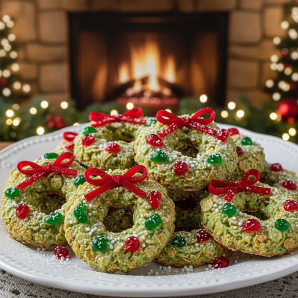 Festive Cornflake Wreath Cookies recipe