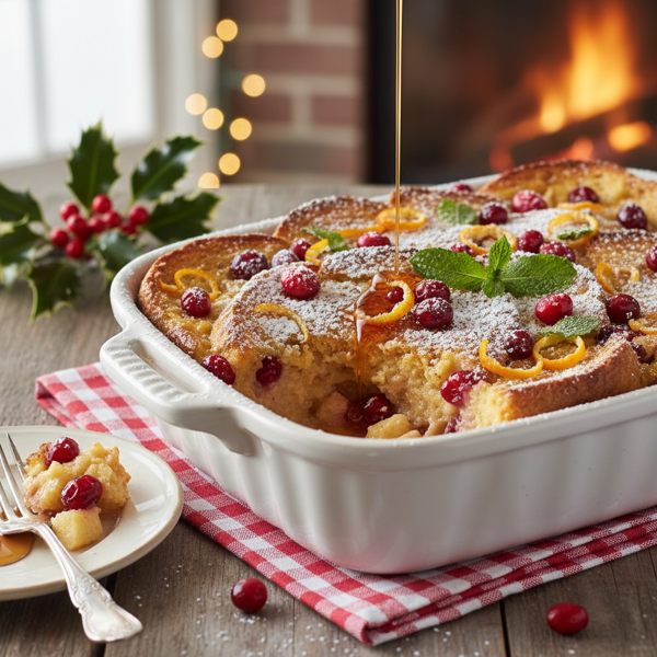 Festive Cranberry-Apple Custard French Toast Bake recipe