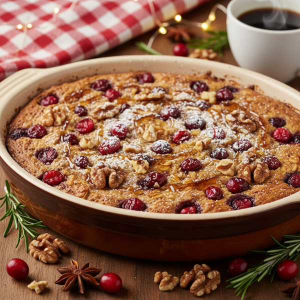 Festive Cranberry-Walnut Oatmeal Bake recipe