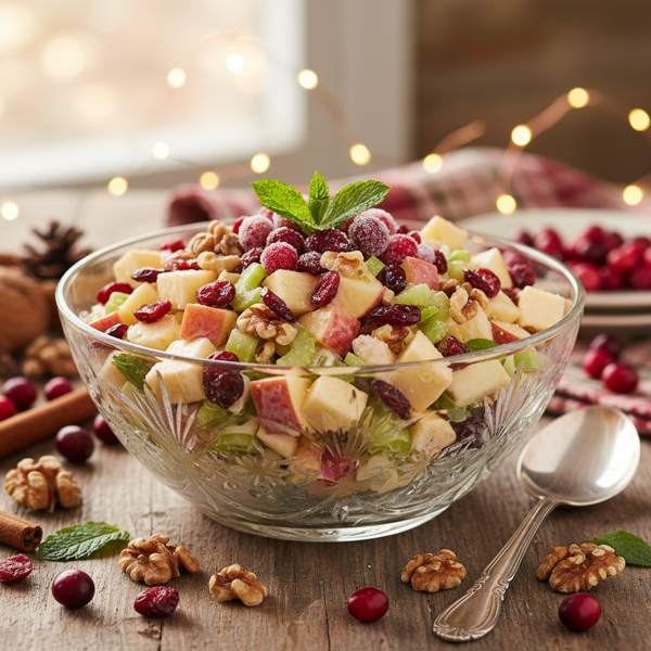 Festive Cranberry Apple Waldorf Salad recipe
