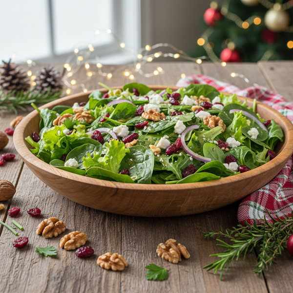 Festive Cranberry Feta Walnut Salad recipe