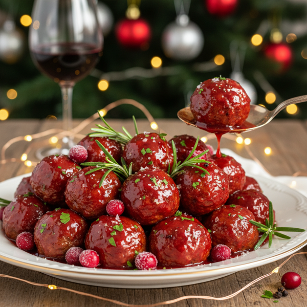 Festive Cranberry Meatballs recipe