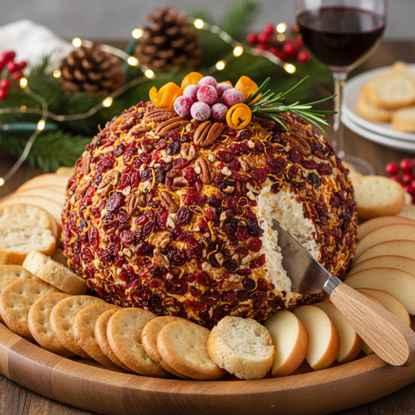 Festive Cranberry Orange Cheese Ball recipe