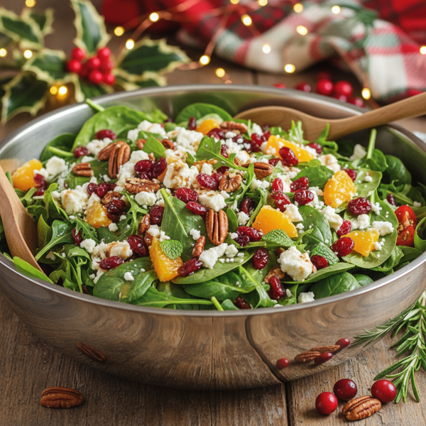 Festive Cranberry Pecan Feta Salad recipe
