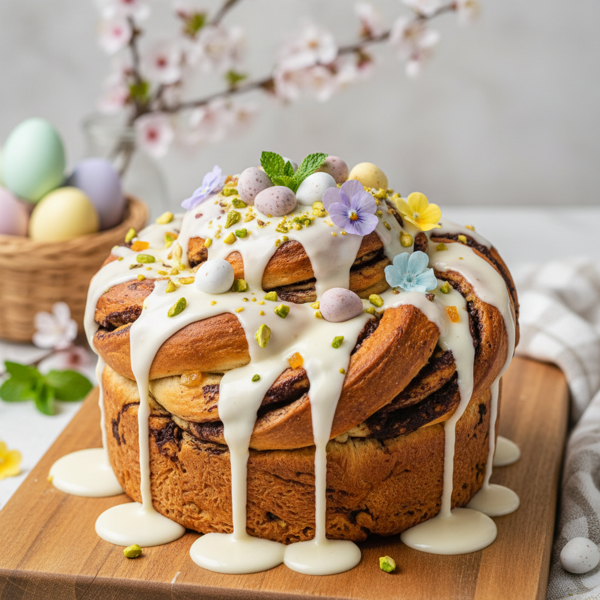 Festive Easter Babka Delight with Creamy Icing recipe