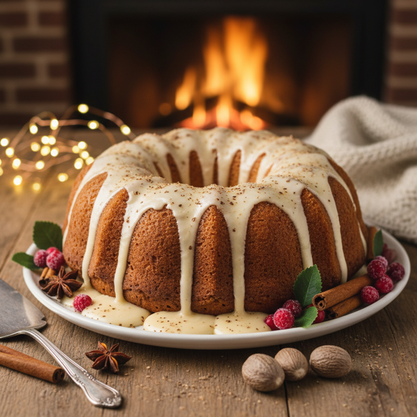 Festive Eggnog Bundt Cake with Nutmeg Glaze recipe